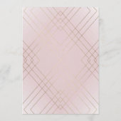 Geometrische roze Musk Gold Gatsby Weddenschap Kaart (Achterkant)