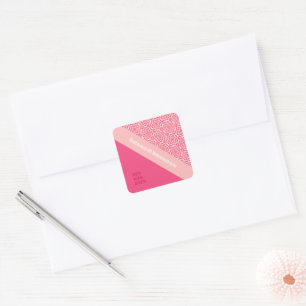Geometrische Rozen Rode Bruiloft Vierkante Sticker