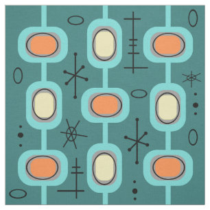 Geometrische ruimtevaartkunst Blauwgroen Stof