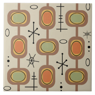 Geometrische ruimtevaartsgeschiedenis multiculture tegeltje