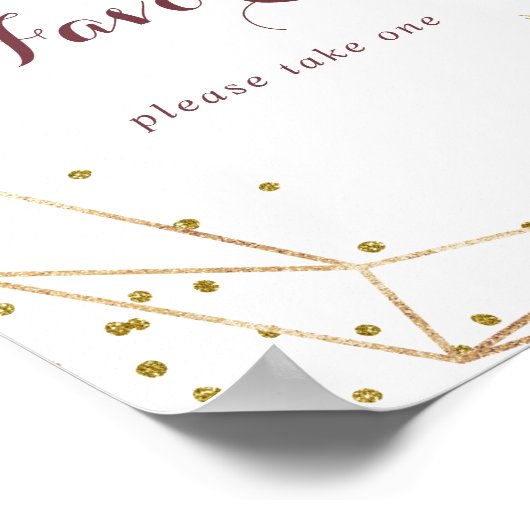 Geometrische Rustieke Gouden Glitter Favorieten Bo Poster (Hoek)