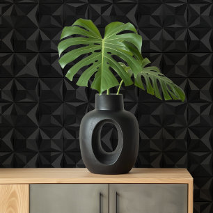 Geometrische schaduwen: Zwart Abstract 3D Behang
