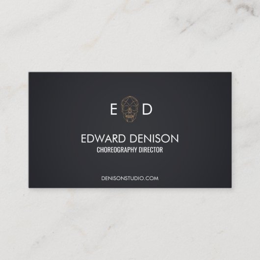 Geometrische schedel visitekaartje (Voorkant)