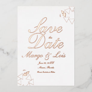 Geometrische Script Save the Date Uitnodigingen me