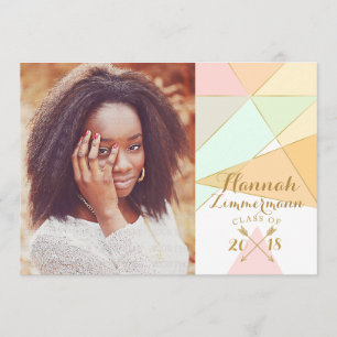Geometrische Senior Photo Afstuderen Kaart