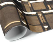 Geometrische sepia spiegels cadeaupapier (Rol Hoek)