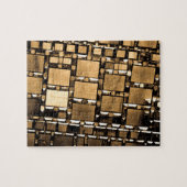 Geometrische sepia spiegels legpuzzel (Horizontaal)