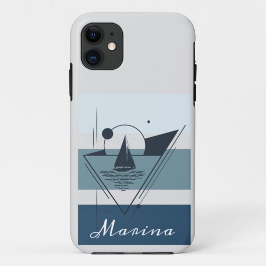 Geometrische sloopboot Moderne kunst Aangepast Case-Mate iPhone Case (Achterkant)