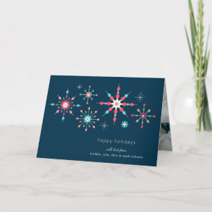 Geometrische Snowflake Vakantie Groet Feestdagen Kaart