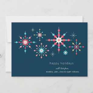 Geometrische Snowflake Vakantie Groet Feestdagenkaart