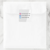 Geometrische sociale media vierkante sticker (Tas)