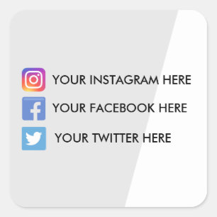 Geometrische sociale media vierkante sticker