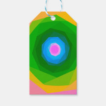 Geometrische spiraal in groen en blauw