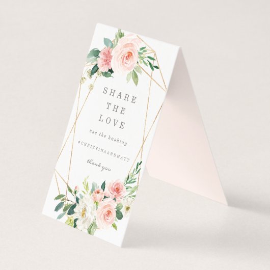Geometrische Spring Romance Deel het Love Table Si Kaart (Voorkant)