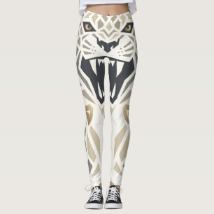 Geometrische stam legging met tijger – Fierce Angu