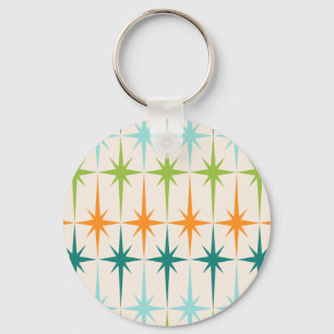  Geometrische Starbursts Button Sleutelhanger