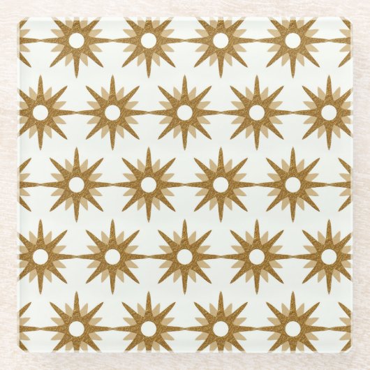  geometrische Starbursts Glazen Onderzetter (Voorkant)