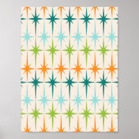 Geometrische Starbursts Poster