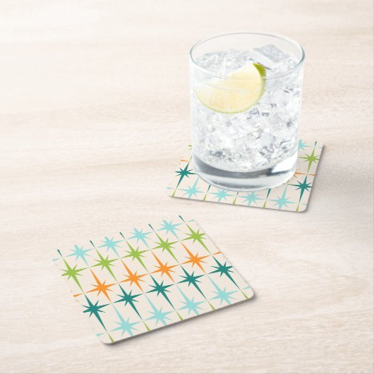 geometrische Starbursts Vierkante Onderzetters (Insitu)