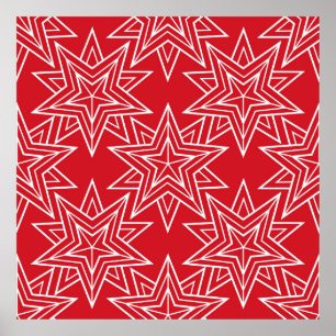 Geometrische sterren,  naadloos patroon, chris poster