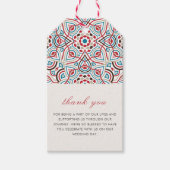 Geometrische stijl glitters koper metaalachtige tr cadeaulabel (Voorkant)