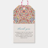 Geometrische stijl sprankelt koper Metallic bruilo Cadeaulabel (Voorkant)