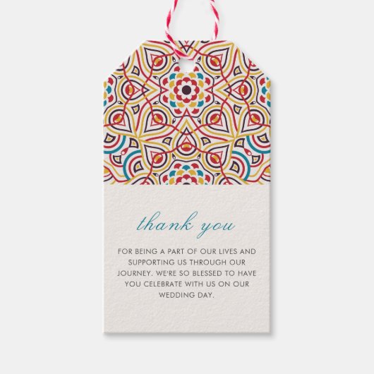 Geometrische stijl sprankelt koper Metallic bruilo Cadeaulabel (Voorkant)