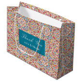 Geometrische stijl sprankelt koper Metallic bruilo Groot Cadeauzakje (Voorkant Gekanteld)