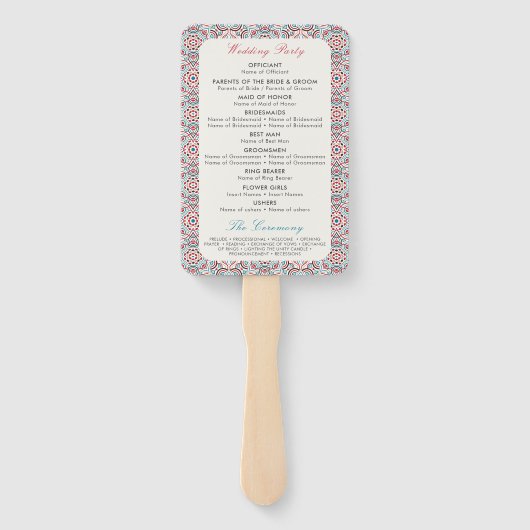 Geometrische stijl sprankelt koper Metallic bruilo Handwaaier (Achterkant)