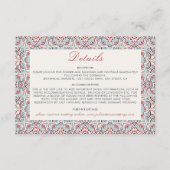 Geometrische stijl sprankelt koper Metallic bruilo Informatiekaartje (Voorkant)