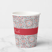 Geometrische stijl sprankelt koper Metallic bruilo Papieren Bekers (Achterkant)