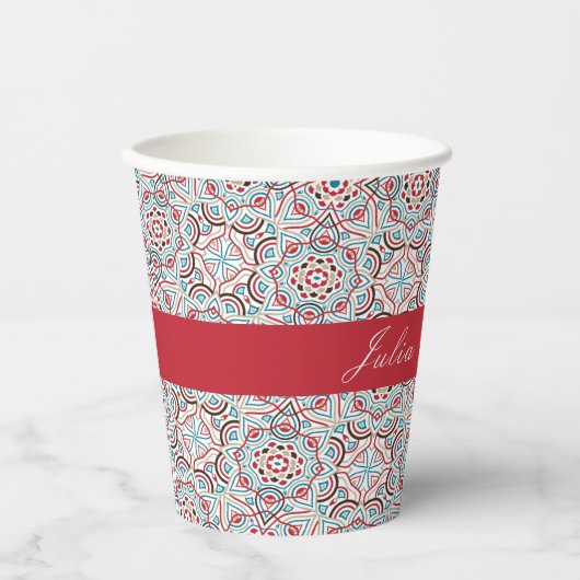 Geometrische stijl sprankelt koper Metallic bruilo Papieren Bekers (Voorkant)