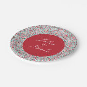 Geometrische stijl sprankelt koper Metallic bruilo Papieren Bordje (Gekanteld)