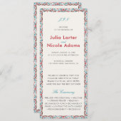 Geometrische stijl sprankelt koper Metallic bruilo Programma (Voorkant / Achterkant)