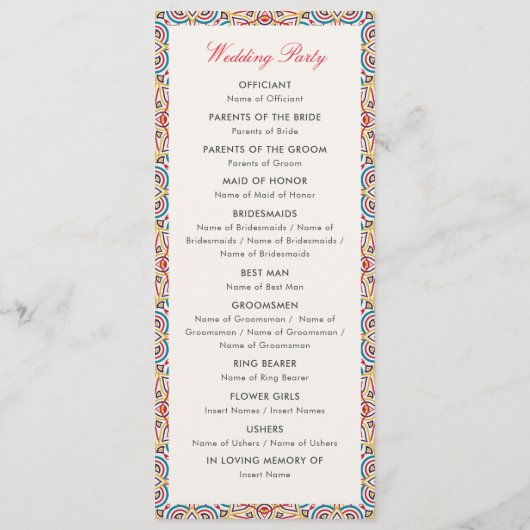 Geometrische stijl sprankelt koper Metallic bruilo Programma (Achterkant)