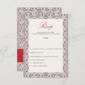 Geometrische stijl sprankelt koper Metallic bruilo RSVP Kaartje (Voorkant / Achterkant)