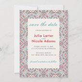 Geometrische stijl sprankelt koper Metallic bruilo Save The Date (Voorkant)