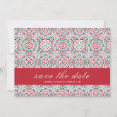 Geometrische stijl sprankelt koper Metallic bruilo Save The Date (Achterkant)