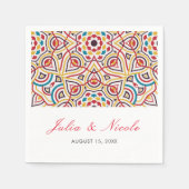 Geometrische stijl sprankelt koper Metallic bruilo Servet (Voorkant)