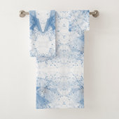 Geometrische stip in China Blauw & Wit Bad Handdoek (Insitu)