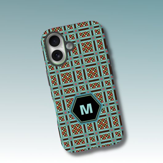 Geometrische Stippen en vierkante monogram Case-Mate iPhone Case