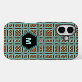 Geometrische Stippen en vierkante monogram Case-Mate iPhone Case (Achterkant (horizontaal))