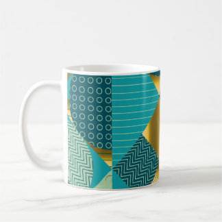  geometrische stof, naadloze patchwork. koffiemok