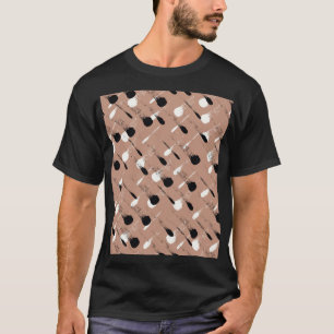 Geometrische strepen Bruin Naadloos Patroon T-shirt
