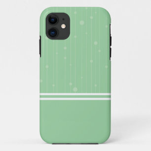 Geometrische strepen en stippen groene pastelkleur iPhone 11 hoesje