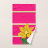 Geometrische strepen Tulp Zonnebloem Daisy Bad Handdoek (Handdoek)