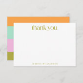 Geometrische stripe Green Pastel Custom Vrijgezell Bedankkaart (Voorkant / Achterkant)