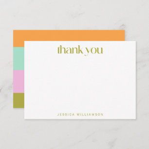 Geometrische stripe Green Pastel Custom Vrijgezell Bedankkaart