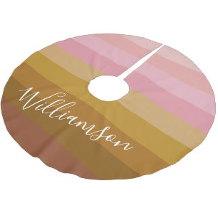 Geometrische stripjes roze en bruin kerstboom rok