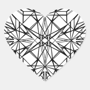 geometrische symmetrie hart sticker